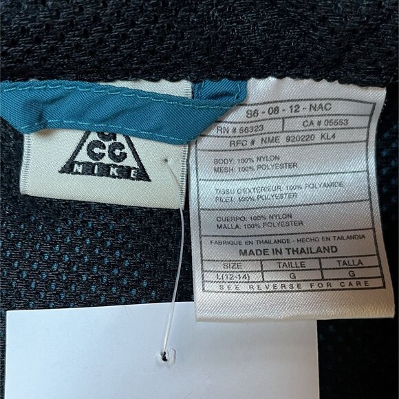 Nike ACG Blue Nylon Pullover Windbreaker Jacket With Hood & Pockets Size L 12-14 - Picture 2 of 8